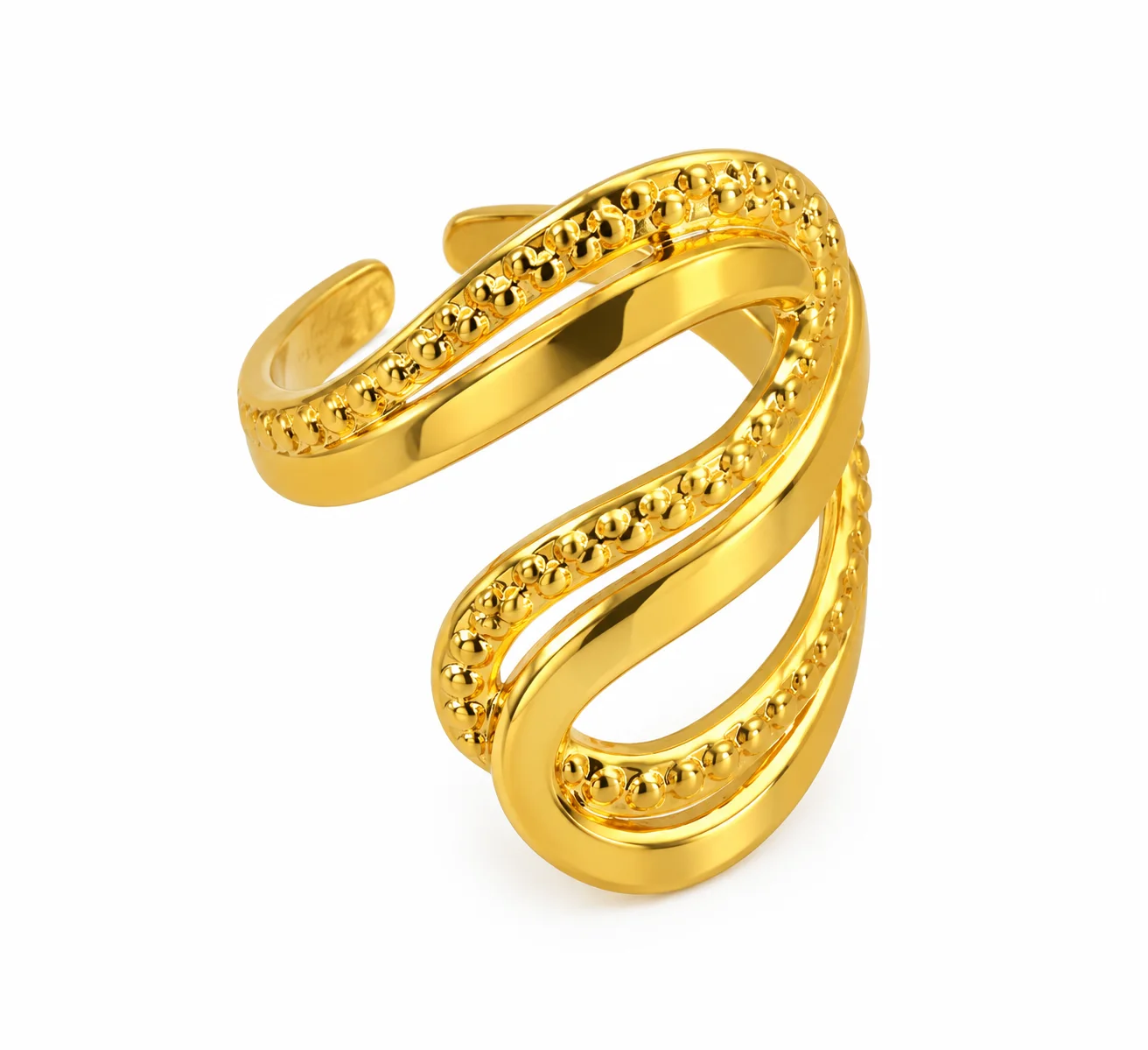 Women’s Gold-Tone Adjustable Wave Ring