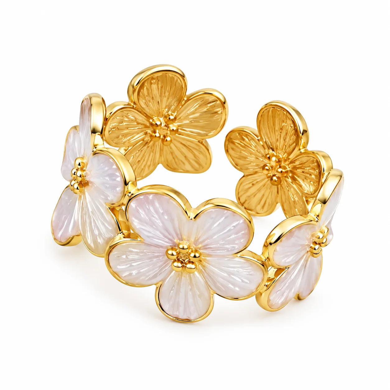 Floral Grace Adjustable Ring