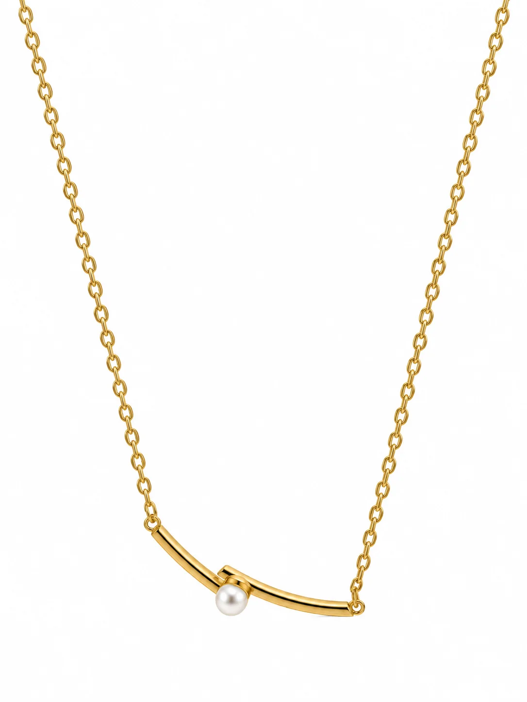 Elegant Curve Pearl Necklace