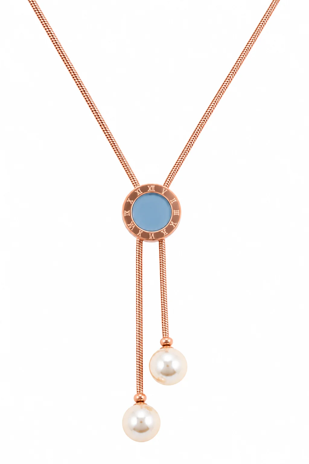 Celeste Rose Gold Pearl Pendant Necklace