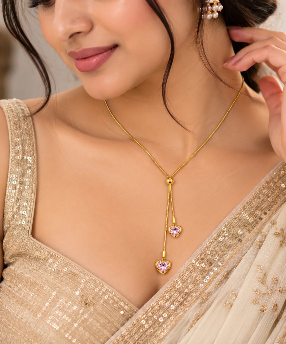 Pink Heart Elegance Necklace