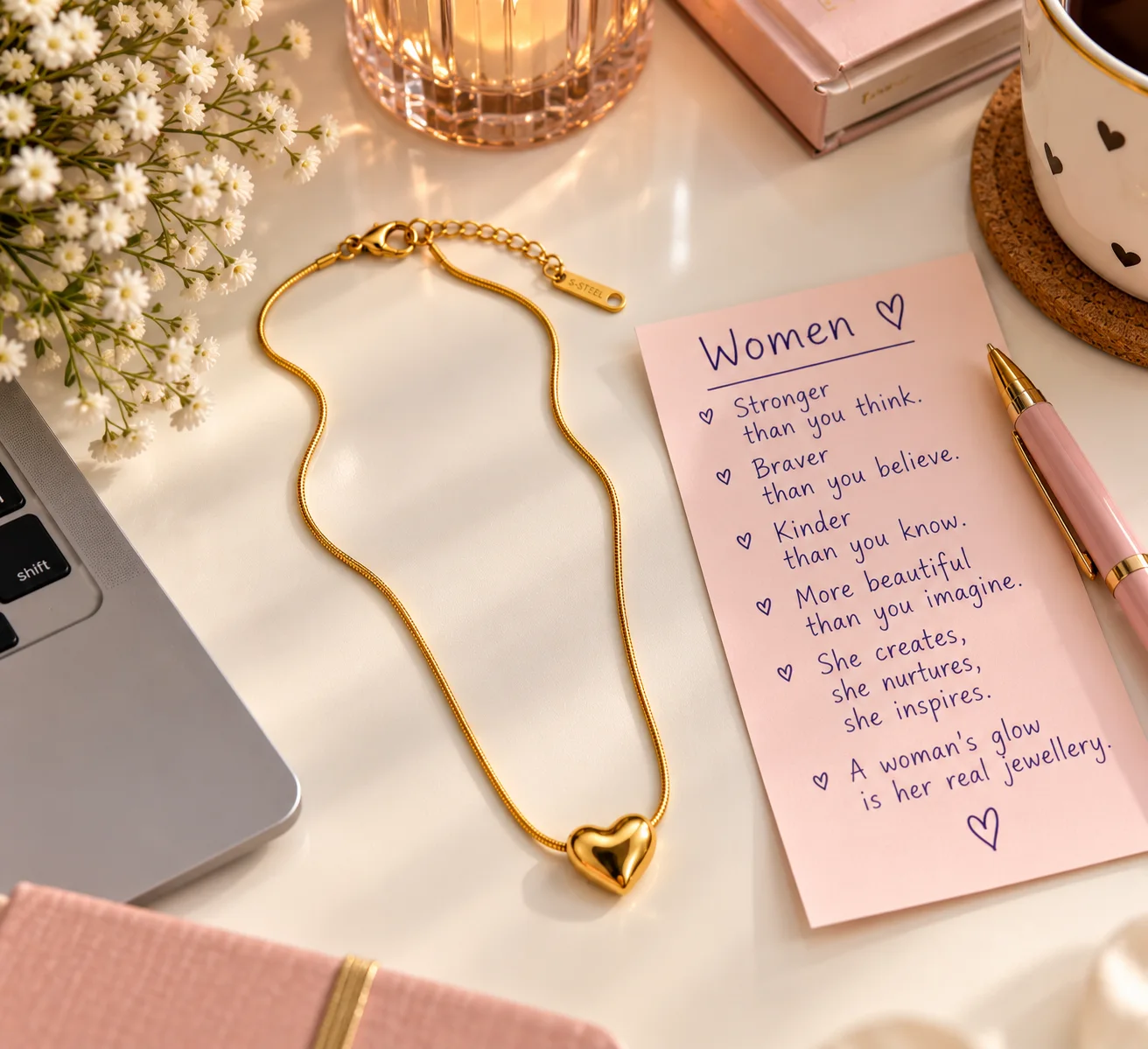 Golden Heart Elegance Necklace