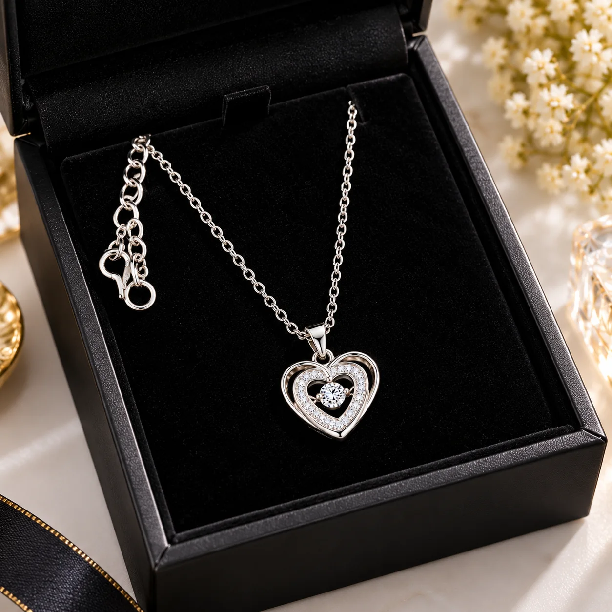 Silver Double Heart Pendant