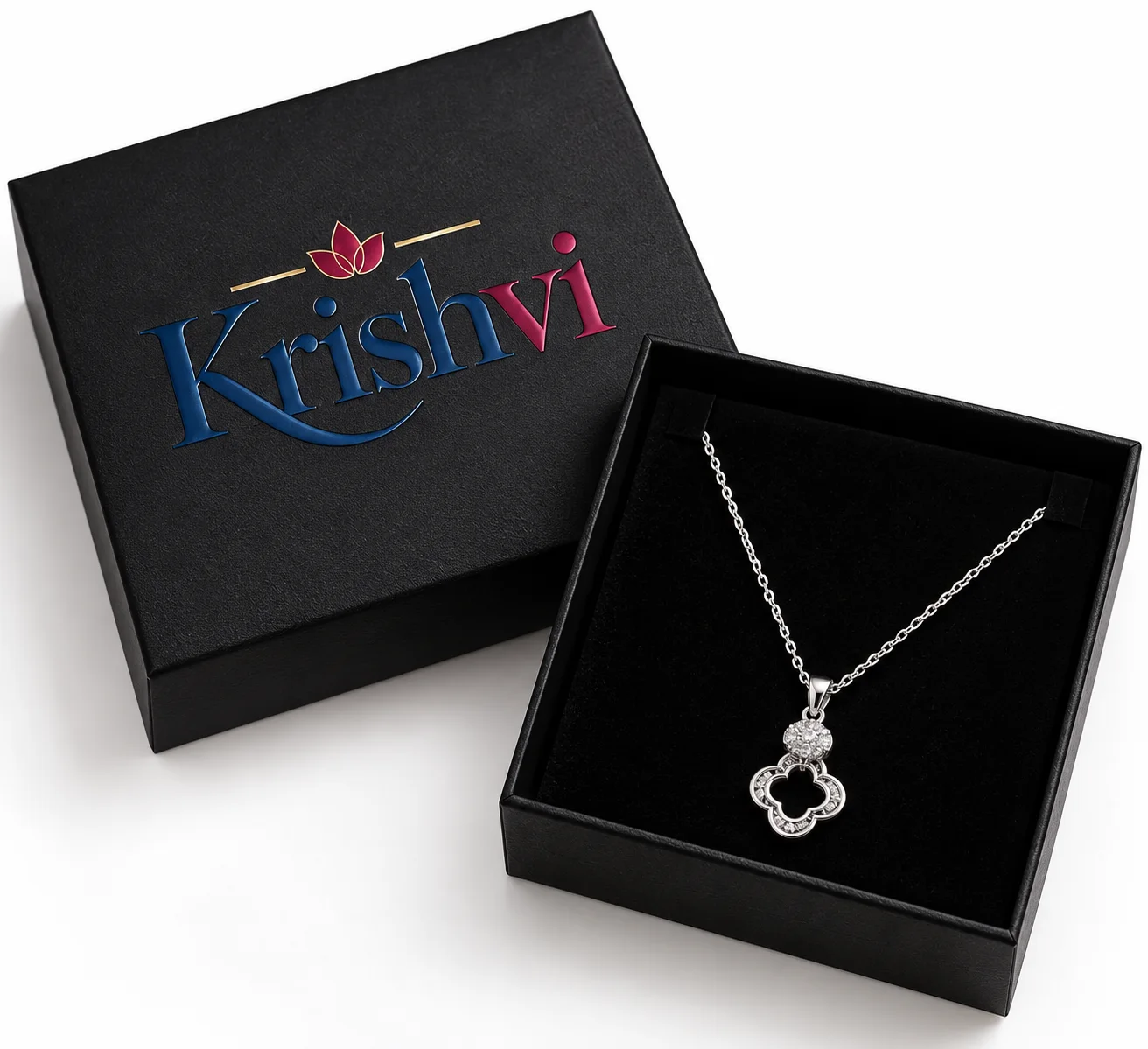 Crystal Bloom silver Pendant